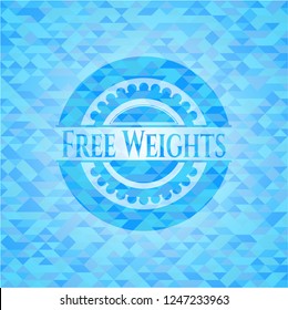 Free Weights sky blue emblem with mosaic ecological style background
