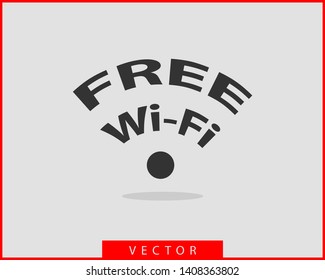 Free wi fi icon. Connection zone wifi vector symbol. Radio waves signal.