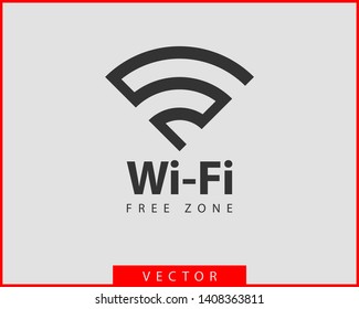 Free wi fi icon. Connection zone wifi vector symbol. Radio waves signal.