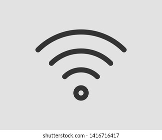 Free wi fi icon. Connection zone wifi vector symbol. Radio waves signal.