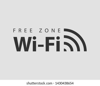 Free wi fi icon. Connection zone wifi vector symbol. Radio waves signal.