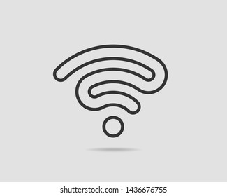 Free wi fi icon. Connection zone wifi vector symbol. Radio waves signal.