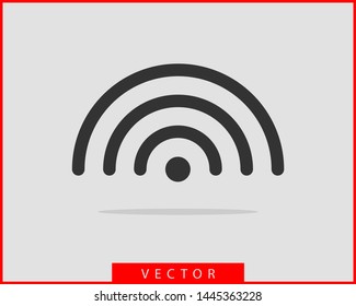 Free wi fi icon. Connection zone wifi vector symbol. Radio waves signal.