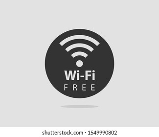 Free wi fi icon. Connection zone wifi vector symbol. Radio waves signal.