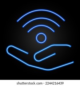 free wi fi neon sign, modern glowing banner design, colorful modern design trends on black background. Vector illustration.