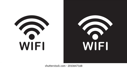 free wifi area icon, free wifi zone icon .Wireless hotspot network sign and symbol vector black and white flat design