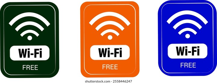 Free wifi, black icon. Wi-fi black vector free. Illustration on, white background, free wifi sticker.
