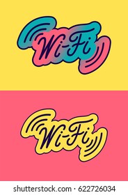 Free Wi-Fi calligraphic vintage design. Vector illustration.