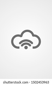 Free Wi-Fi cloud vector icon.Free Wi-Fi cloud Network symbol. Free Wi-Fi cloud wireless internet access Free Wi-Fi cloud vector icon.