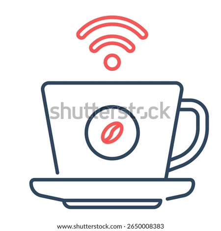 Free wifi. wifi, coffee, cafe, internet, hotspot, wireless, connection. Vector Icon Illustration