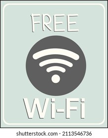 Free Wifi coffee house signage. Retro colors.