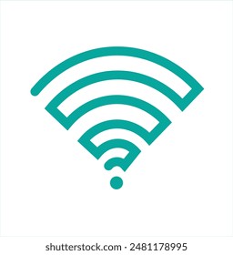 Free wifi colour blue icon set. Internet connection symbol Vectoillustration