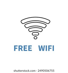 free wifi concept line icon. Simple element illustration.free wifi concept outline symbol design.