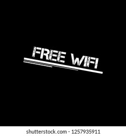 free wifi emblem, label, badge, logo, seal. grunge stamp