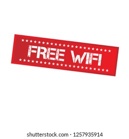free wifi emblem, label, badge, logo, seal. grunge stamp