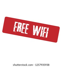 free wifi emblem, label, badge, logo, seal. grunge stamp