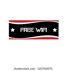 free wifi emblem, label, badge, logo, seal. grunge stamp