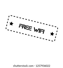 free wifi emblem, label, badge, logo, seal. grunge stamp