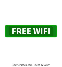 Free Wifi In Green Duo Color And Rectangle Shape For Information
