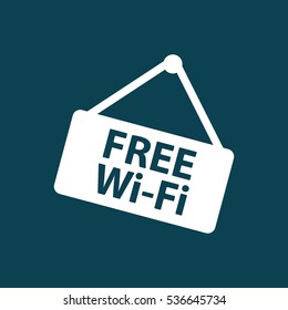free wi-fi hanger icon on blue background