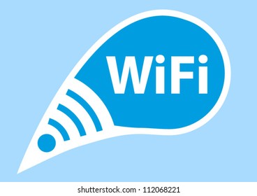 Free wifi here talking sign concept