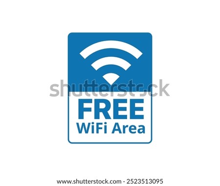 Free wifi icon blue color. Free wifi sign isolated icon. wi-fi network icon. signal sign and symbol. Public wifi area sign. Wifi icon wireless internet signal element flat symbol