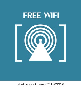 free wifi icon blue with vector art