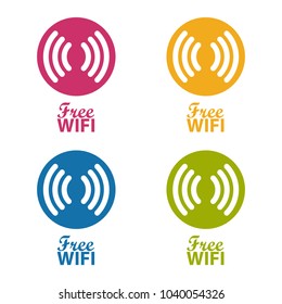Free Wifi Icon - Colorful Vector Illustration - Isolated On White Background