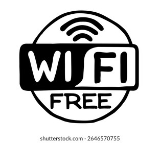 Free Wifi Icon Connection Sharing Symbol. For Cafe Restaurant Hotel Office Airport etc.