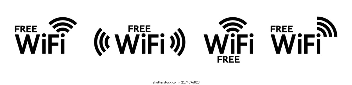 Free wifi icon. Internet connection icon symbol. Vector illustration