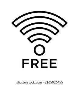 Free Wifi Icon. Line Art Style Design Isolated On White Background