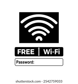 livre wifi ícone. Wi-Fi gratuito adesivo imprimível para café, loja, restaurante. ilustração vetor no fundo branco