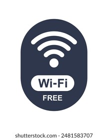 Free WiFi icon set symbol. Black color Vector wifi sign on white background. Wifi signal, public place, restaurant, access point, public Wi-Fi, Free Wi-Fi zone, Radio signal, wireless, password, label