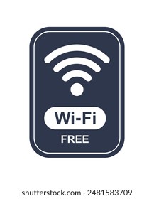 Free WiFi icon set symbol. Black color Vector wifi sign on white background. Wifi signal, public place, restaurant, access point, public Wi-Fi, Free Wi-Fi zone, Radio signal, wireless, password, label