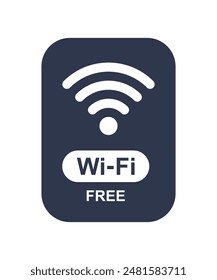 Free WiFi icon set symbol. Black color Vector wifi sign on white background. Wifi signal, public place, restaurant, access point, public Wi-Fi, Free Wi-Fi zone, Radio signal, wireless, password, label