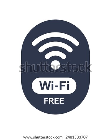 Free WiFi icon set symbol. Black color Vector wifi sign on white background. Wifi signal, public place, restaurant, access point, public Wi-Fi, Free Wi-Fi zone, Radio signal, wireless, password, label