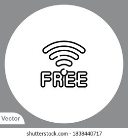 Free wifi icon sign vector,Symbol, logo illustration for web and mobile