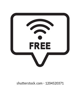 Free wi-fi icon in speech bubble vector