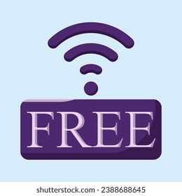 Free wifi icon. Subtable to place on hotel, etc.