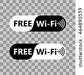 Free wifi icon symbol. Vector wifi sign with black and white background. Wireless Network icon for wlan free access design on transparent background.