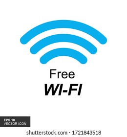Símbolo de icono de WiFi gratuito. Señal de la señal de la señal de onda en el fondo blanco.