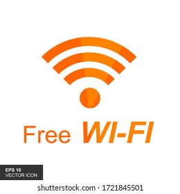 Free WiFi Icon Symbol. Vector Wifi Sign With Wave Signal Icon On White Background.