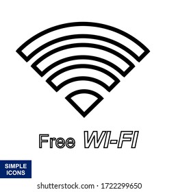 Free WiFi icon symbol. Vector wifi sign with a wave signal icon on a white background.