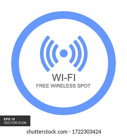 Free WiFi icon symbol. Vector wifi sign with a wave signal icon on a white background.