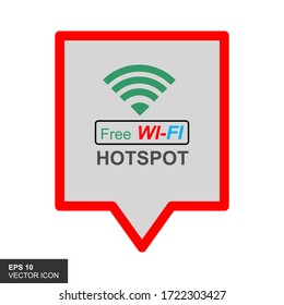 Free WiFi icon symbol. Vector wifi sign with a wave signal icon on a white background.