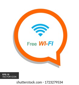 Free WiFi icon symbol. Vector wifi sign with a wave signal icon on a white background.
