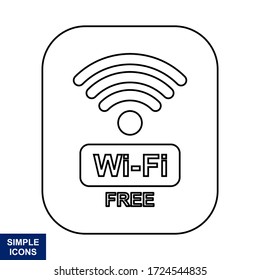 Símbolo de icono de WiFi gratuito. Señal de wifi vectorial con un icono de señal de onda en fondo blanco