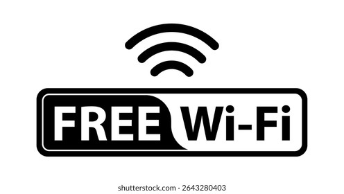ICON livre ilustração vetorial, sinal de conectividade Wi-Fi sem fio, símbolos de sinal Wi-Fi e um sinal de conexão à Internet isolado, Conjunto de ícones sem fio, rede disponível, Vetor de ícone de sinal de Internet.