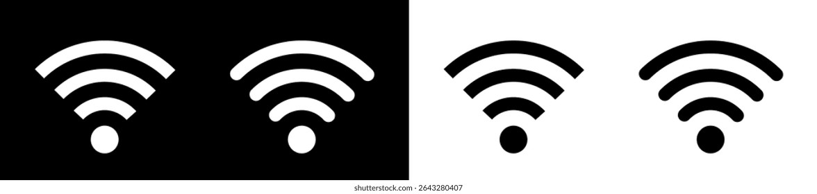 ICON livre ilustração vetorial, sinal de conectividade Wi-Fi sem fio, símbolos de sinal Wi-Fi e um sinal de conexão à Internet isolado, Conjunto de ícones sem fio, rede disponível, Vetor de ícone de sinal de Internet.