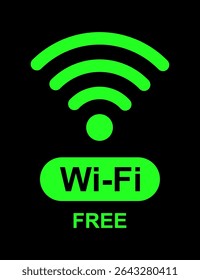 ICON livre ilustração vetorial, sinal de conectividade Wi-Fi sem fio, símbolos de sinal Wi-Fi e um sinal de conexão à Internet isolado, Conjunto de ícones sem fio, rede disponível, Vetor de ícone de sinal de Internet.